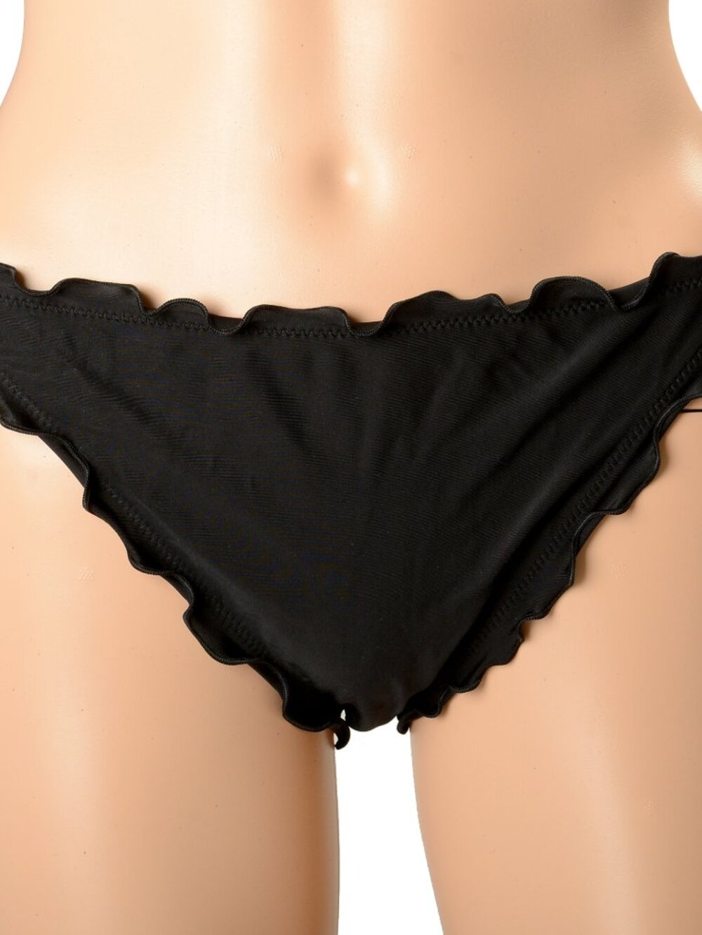 Hugo Boss Women's "Ruffle Side Tie" Black Swim Bikini Bottom US L IT 44